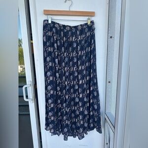 H&M Navy Floral Maxi Skirt